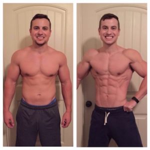 Client, Joseph, nailed his training and nutrition: from 12% body fat to 4%.